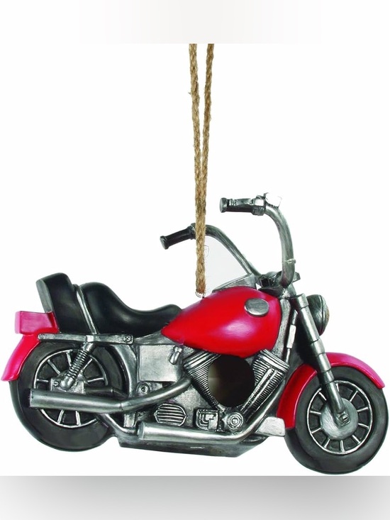 None Other - Red Motorcycle Ornament Hanging Décor